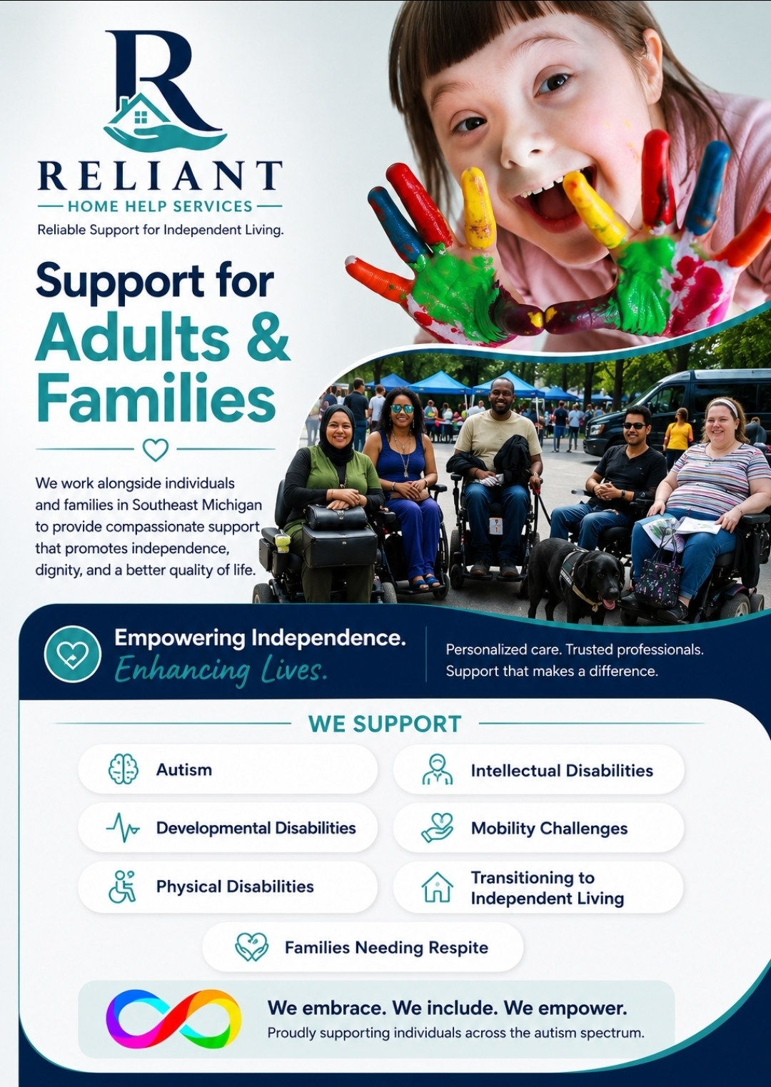 Support for Adults & Families — Reliant Home Help Services